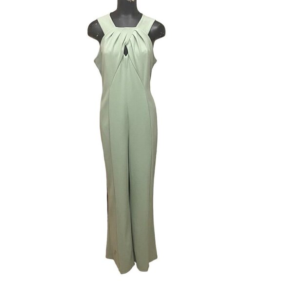 NEW Calvin Klein Top-Pleat Wide-leg Jumpsuit in Sage Green Size 14